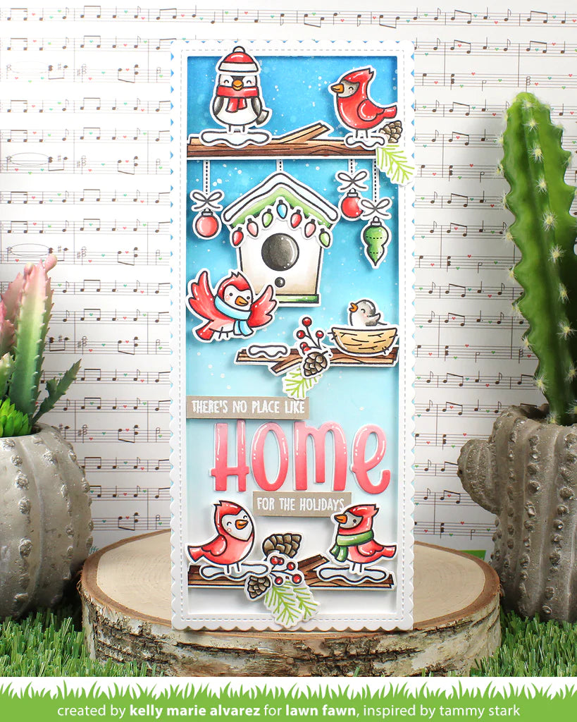 Lawn Fawn WINTER BIRDS ADD-ON Stamp &amp; Die SET