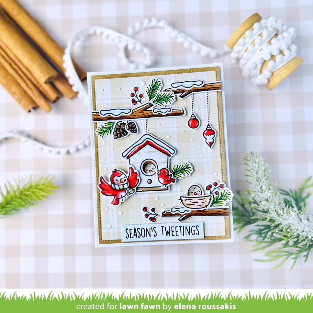 Lawn Fawn WINTER BIRDS ADD-ON Stamp &amp; Die SET