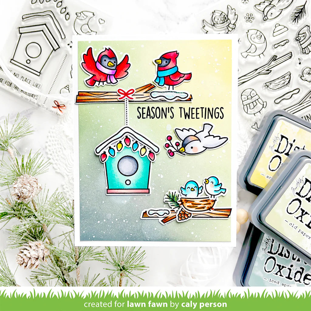 Lawn Fawn WINTER BIRDS ADD-ON Stamp &amp; Die SET