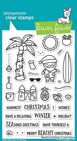 Lawn Fawn BEACHY CHRISTMAS Stamps & Die SET