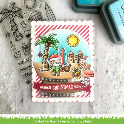 Lawn Fawn BEACHY CHRISTMAS Stamps &amp; Die SET