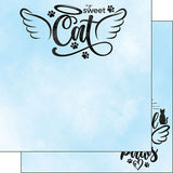 CAT ANGEL WINGS KIT 12X12 Scrapbook Paper Stickers 3pc