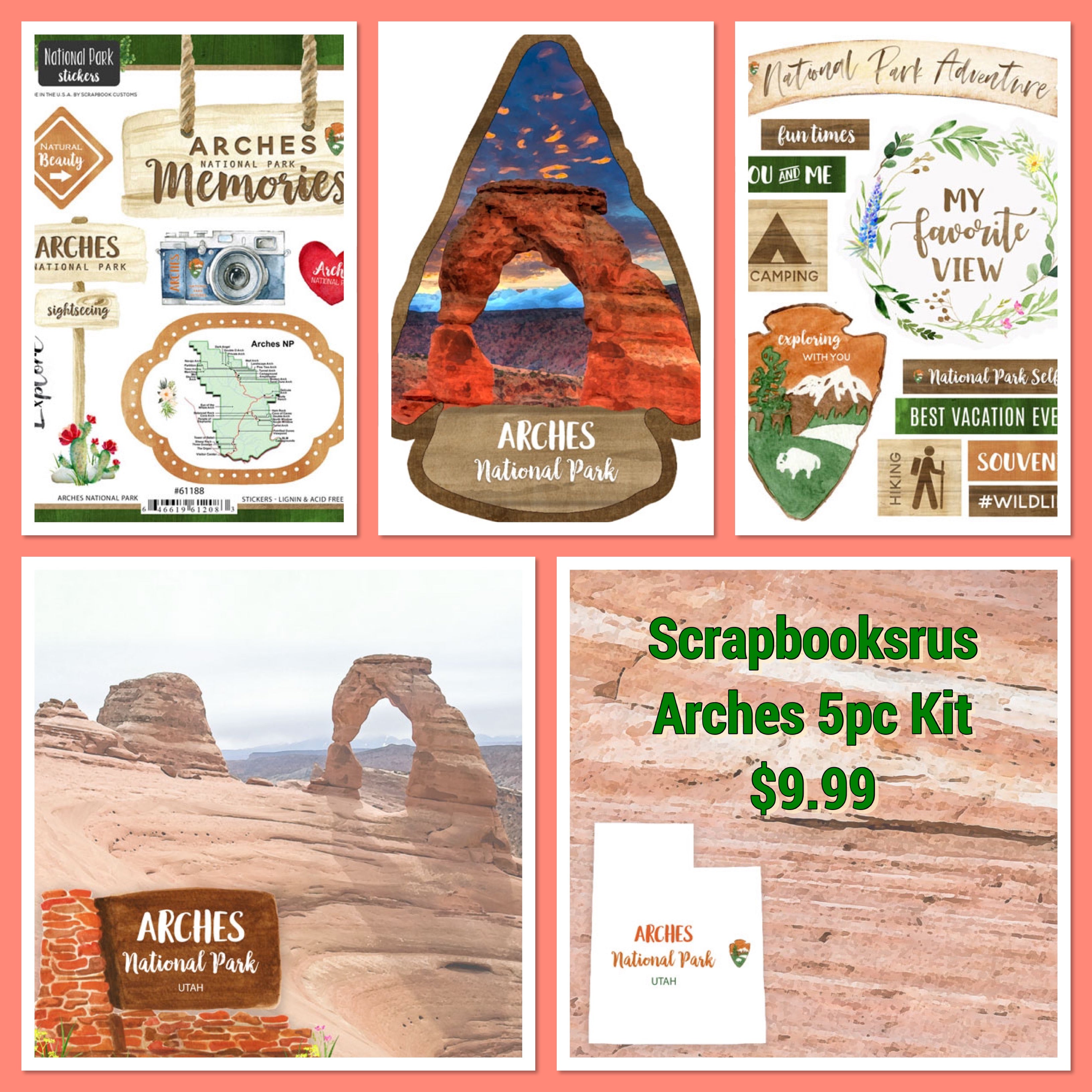 ARCHES KIT Papers and Stickers 3pc National Park Utah