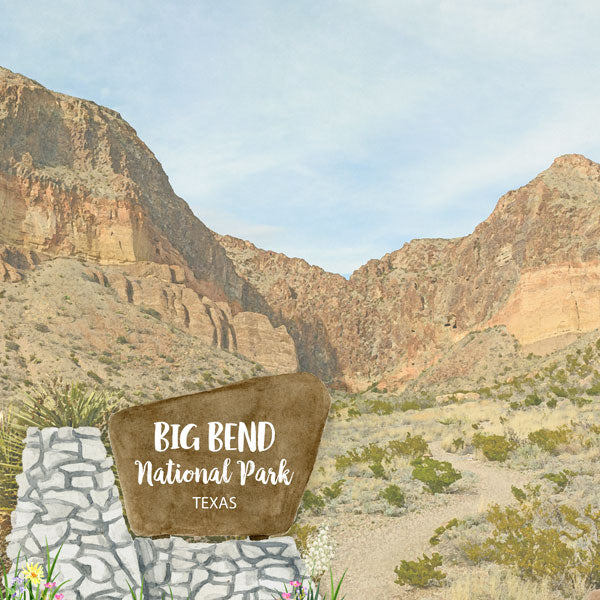 BIG BEND KIT Papers and Stickers 4pc National Park Texas