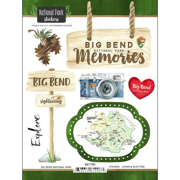 BIG BEND KIT Papers and Stickers 4pc National Park Texas