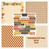 THANKSGIVING PLAID TURKEY KIT 12X12 Scrapbook Paper Stickers 5pc