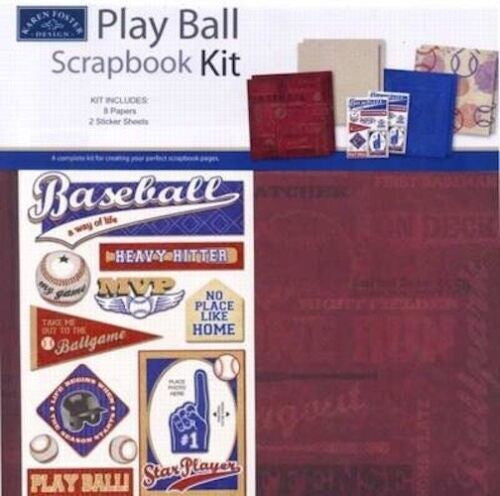 Karen Foster Design PLAY BALL 12&quot;X12&quot; ScrapbooK Kit 10pc