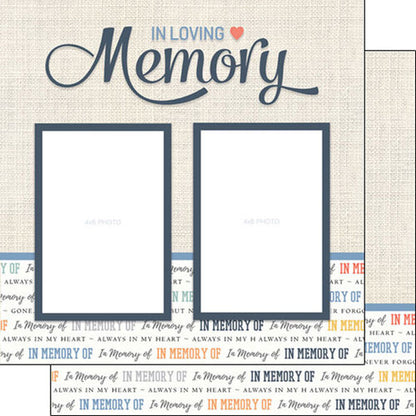 IN LOVING MEMORY QUICK PAGE KIT 12X12 Scrapbook Paper Stickers 5pc Scrapbooksrus