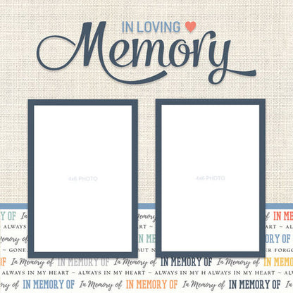 IN LOVING MEMORY QUICK PAGE KIT 12X12 Scrapbook Paper Stickers 5pc Scrapbooksrus