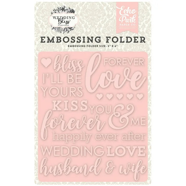 Wedding Bliss EMBOSSING FOLDER 5&quot;X8&quot; 1pc