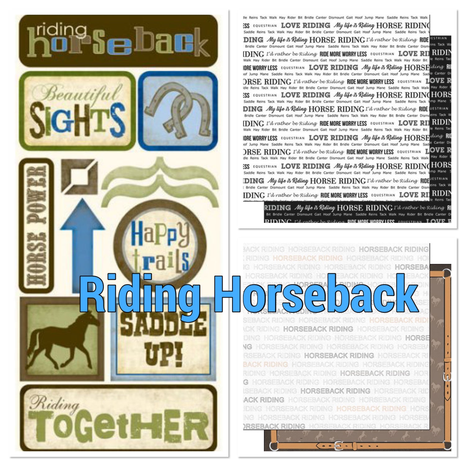 RIDING HORSEBACK 12&quot;X12&quot; Scrapbook Kit 7pc