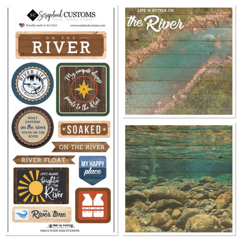 Life Is Better ON THE RIVER KIT 3pc Scrapbook Papers Stickers Scrapbooksrus