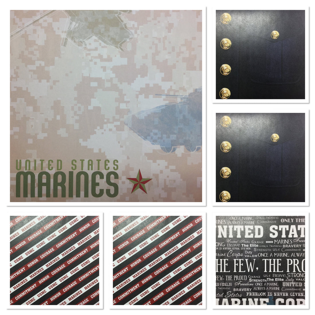 US MARINES 12x12” Scrapbook Kit 1C Scrapbooksrus