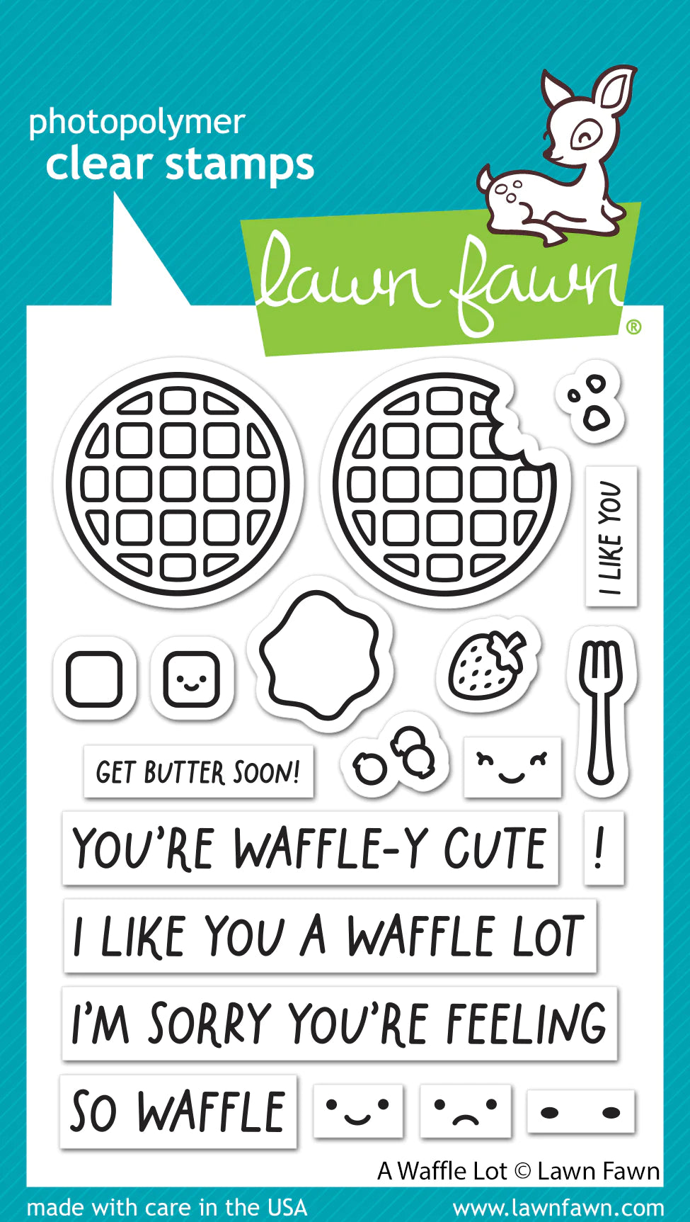 Lawn Fawn A WAFFLE LOT Clear Stamps &amp; Dies Set 28pc