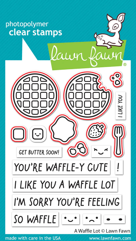 Lawn Fawn A WAFFLE LOT Clear Stamps &amp; Dies Set 28pc