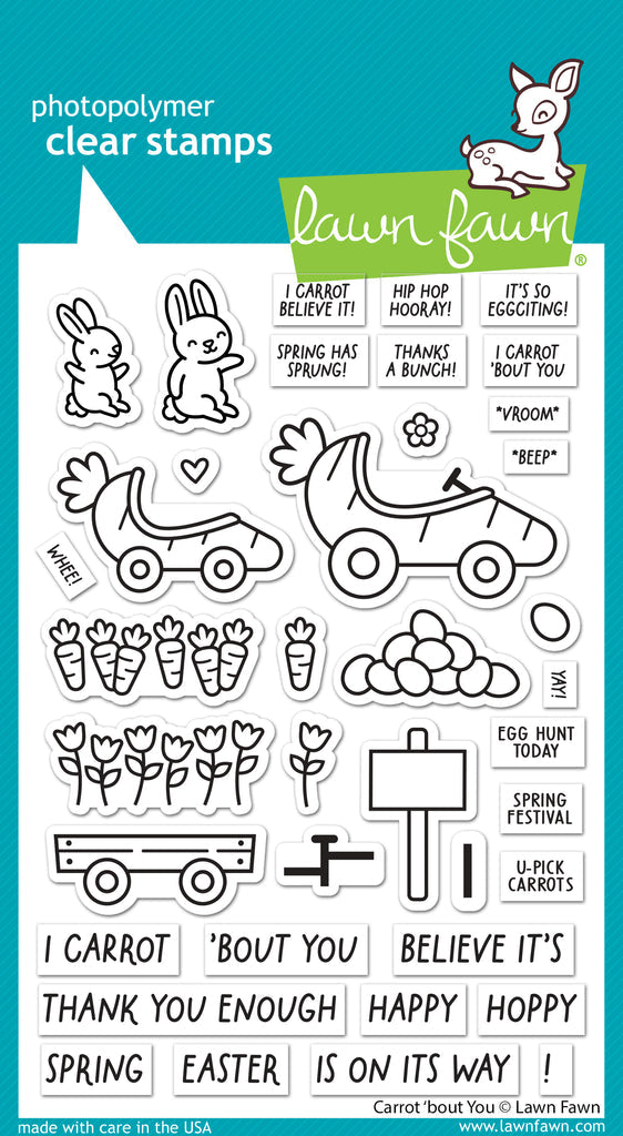 Lawn Fawn CARROT ‘BOUT YOU Clear Stamps &amp; Dies Set 55pc