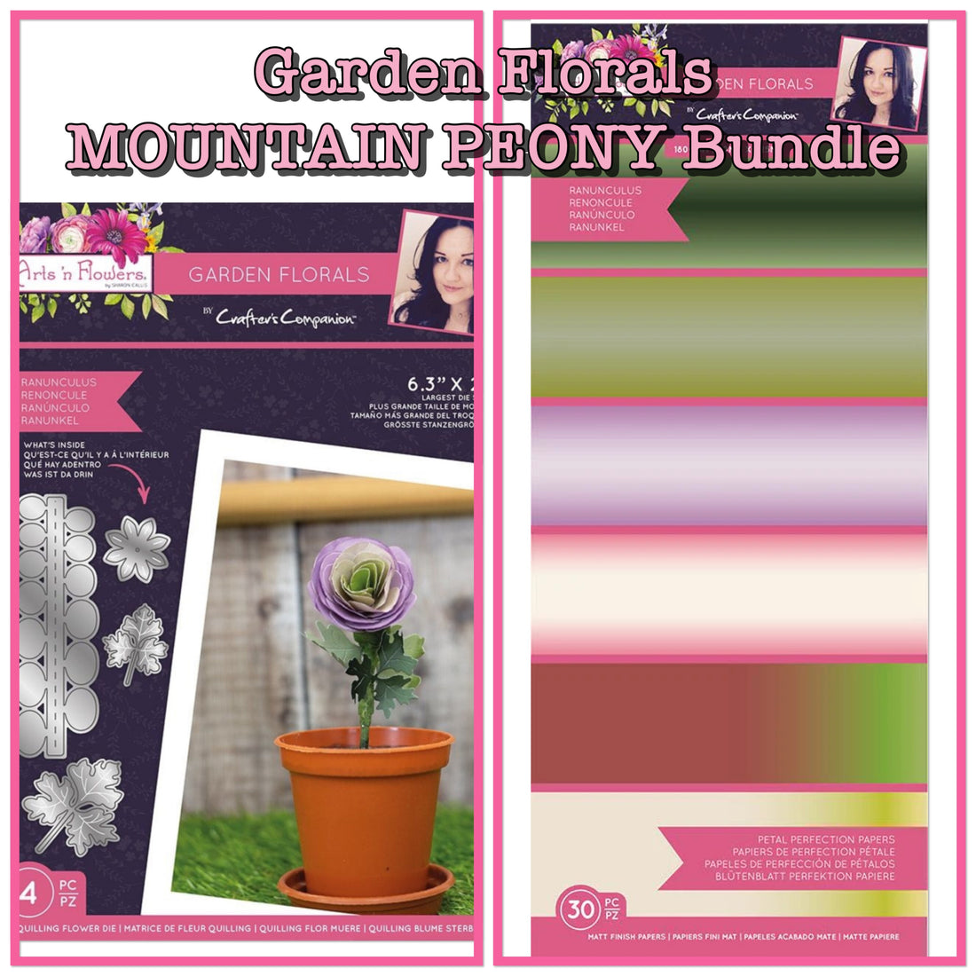 Crafter’s Companion Garden Florals MOUNTAIN PEONY BUNDLE Flower Die