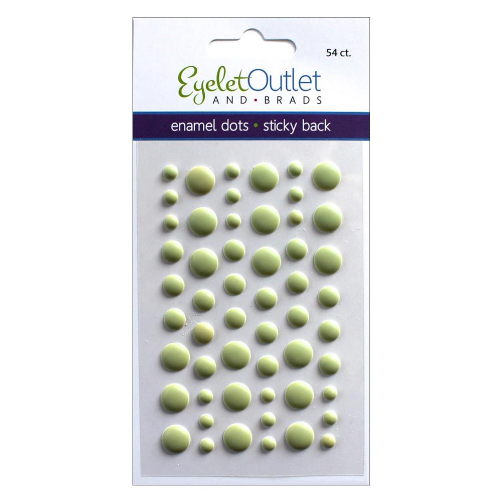 EyeLet Outlet ENAMEL DOTS MATTE GREEN Sticky Back 54pc