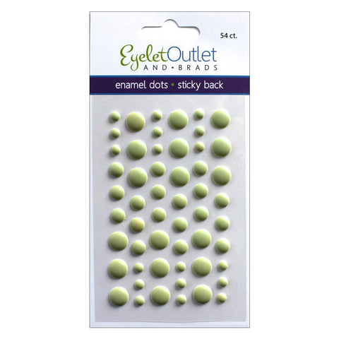 EyeLet Outlet ENAMEL DOTS MATTE GREEN Sticky Back 54pc