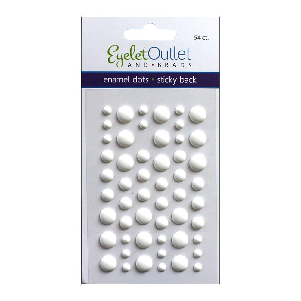 EyeLet Outlet ENAMEL DOTS MATTE WHITE Sticky Back 54pc