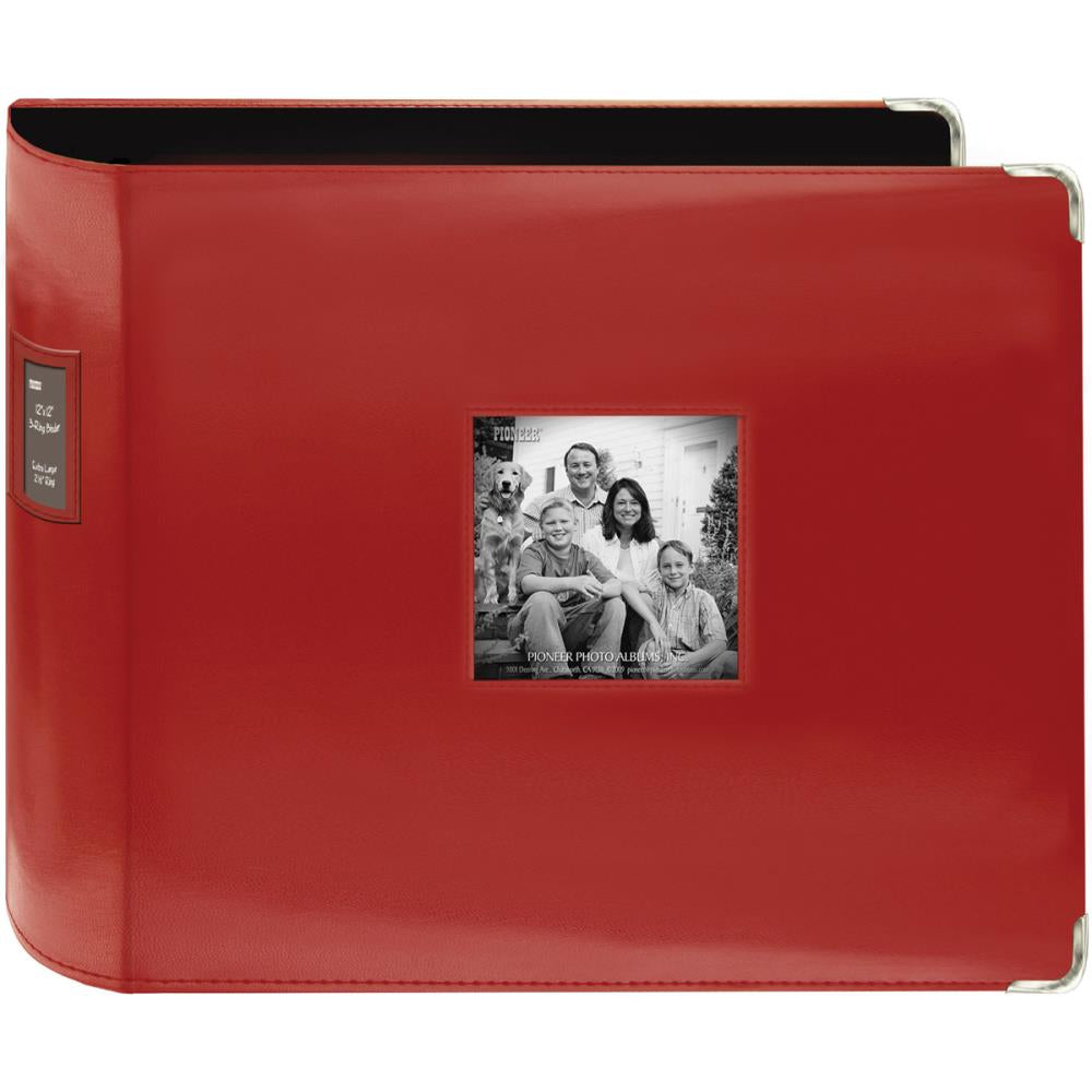 Pioneer Sewn Frame Extra Large RED Leatherette 3-Ring 12&quot;X12&quot; Memory Scrapbook Album Scrapbooksrus Las Vegas