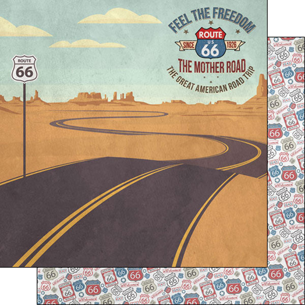 ROUTE 66 ROAD TRIP DS 12&quot;X12&quot; Scrapbook Paper