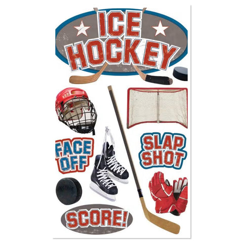 Paper House HOCKEY 3D Stickers 11pc