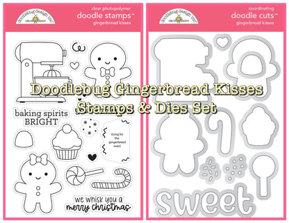 Doodlebug GINGERBREAD KISSES Stamps &amp; Dies Set