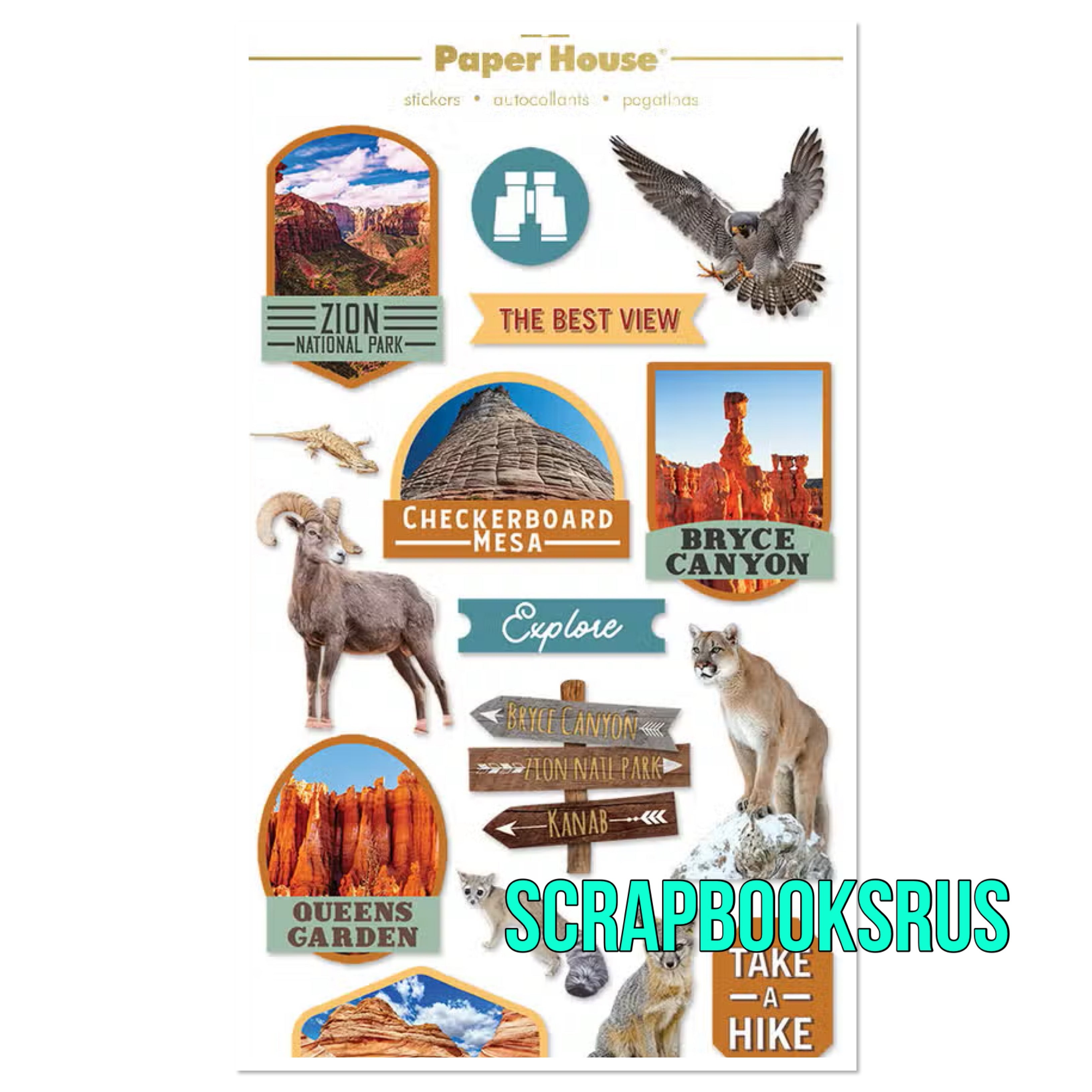 Paper House NATIONAL PARKS 3D Stickers 17pc