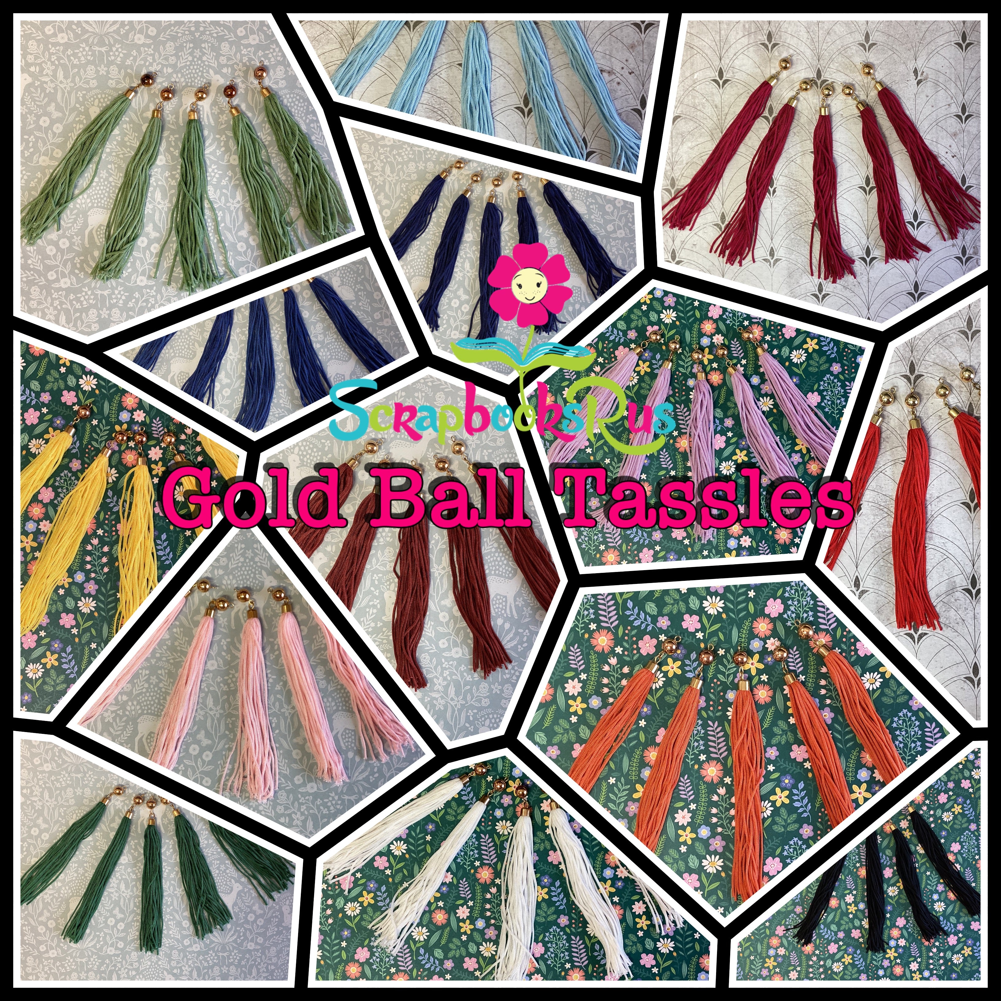 Scrapbooksrus DECORATIVE GOLD BALL TASSELS 5”