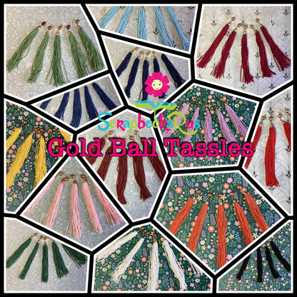 Scrapbooksrus DECORATIVE GOLD BALL TASSELS 5”