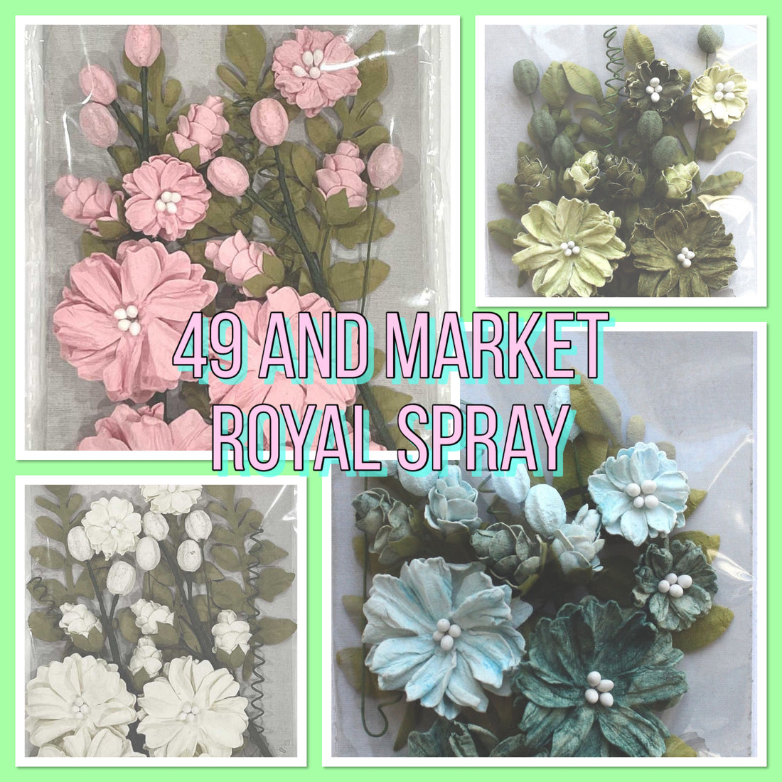 49 and Market ROYAL SPRAY Handmade Paper Flowers 15pc