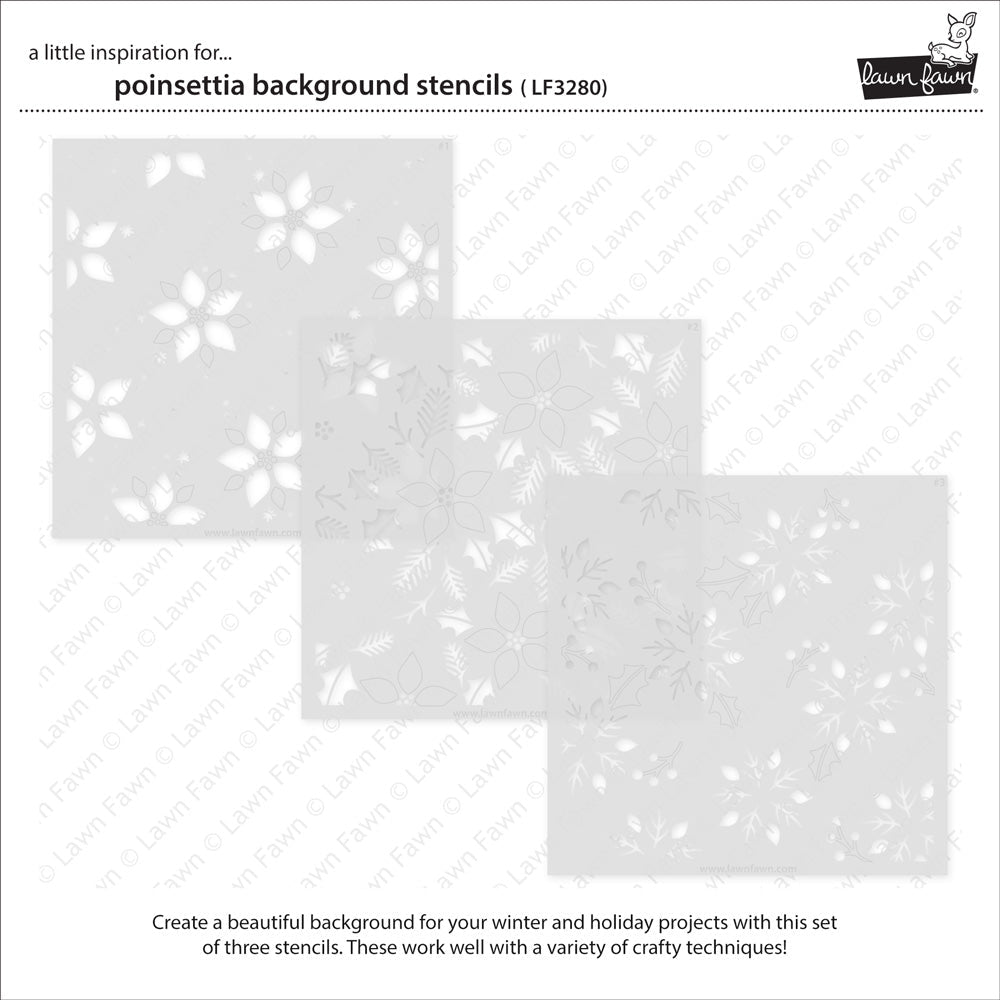 Lawn Fawn Clippings POINSETTIA BACKGROUND Stencils