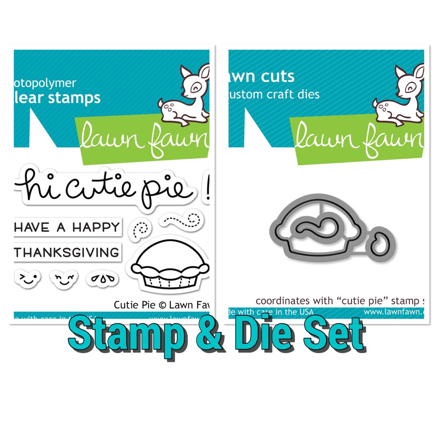 Lawn Fawn CUTIE PIE Clear Stamp &amp; Die Set