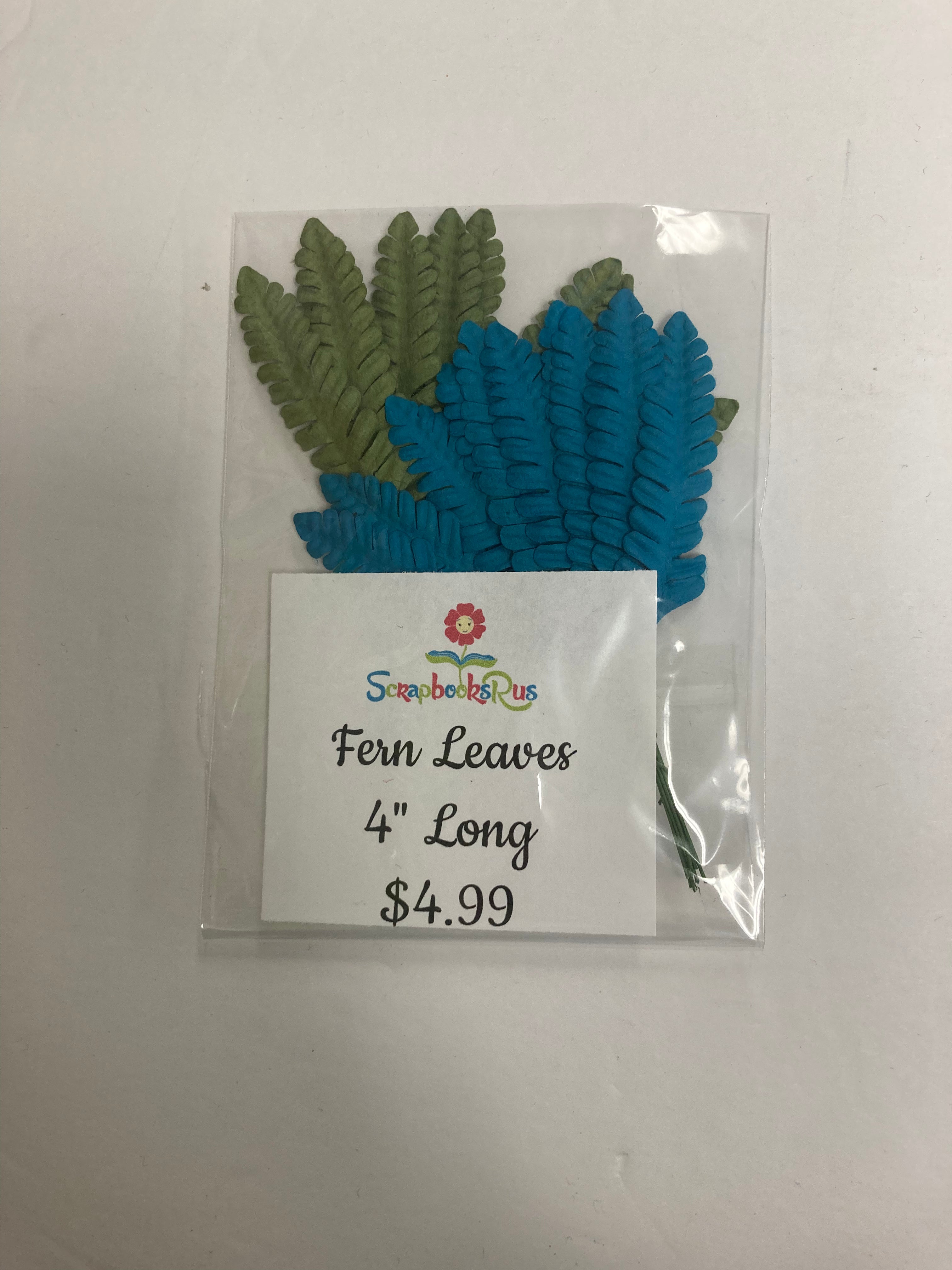 FERN LEAVES 4” Scrapbook Embellishment 20pc