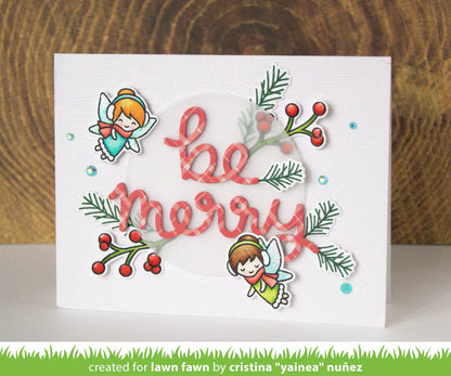 Lawn Cuts SCRIPTY MERRY Custom Craft Dies 1pc