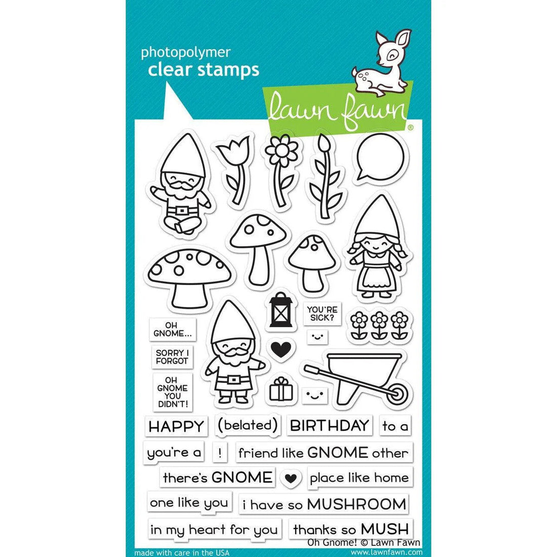 Lawn Fawn OH GNOME! Clear Stamps & Die Set