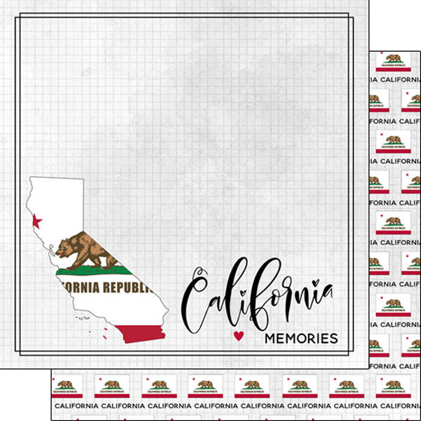 CALIFORNIA ADVENTURE FLAG 12"X12" Scrapbook Paper