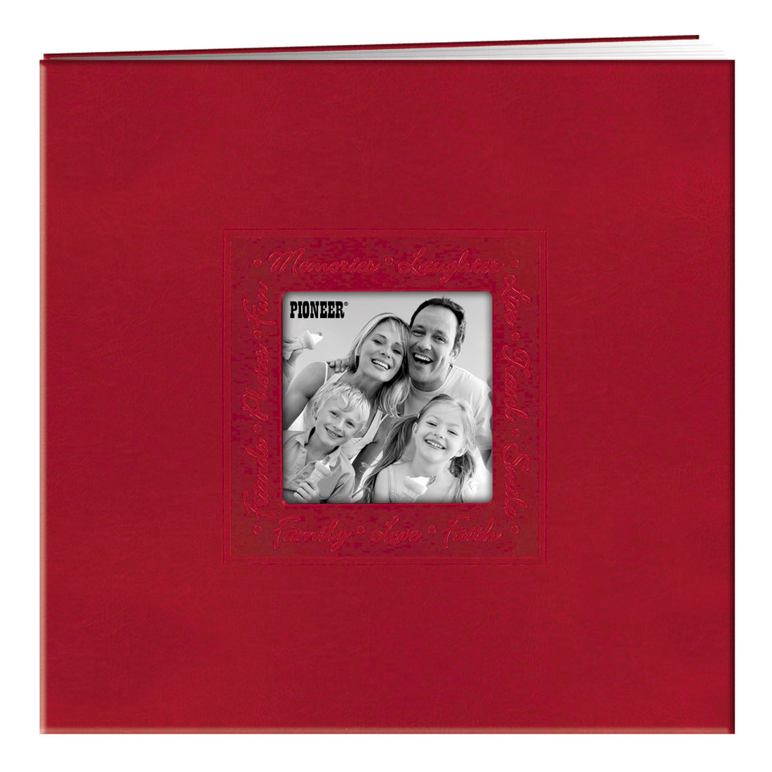 Pioneer 8”X8” EMBOSSED RED MEMORIES Post Bound Memory Scrapbook Album