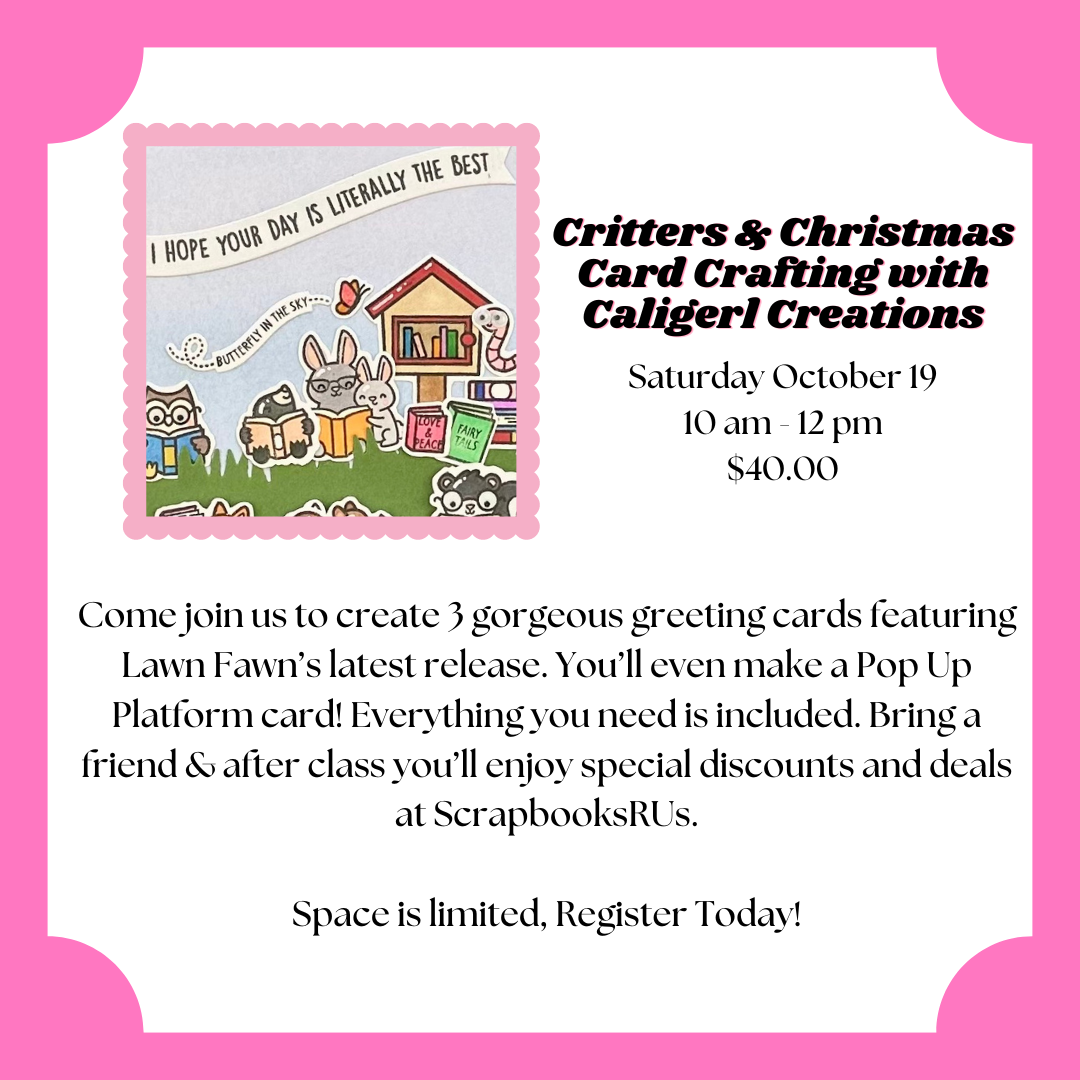 Lawn Fawn Critters &amp; Christmas Card Crafting Class with Caligerl Creations @Scrapbooksrus