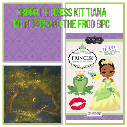 GREEN PRINCESS KIT Tiana Princess And The Frog 8pc