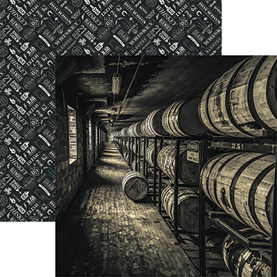 Reminisce 1 Bourbon Scotch Whiskey BARREL AGED 12&quot;X12&quot; Scrapbook Paper