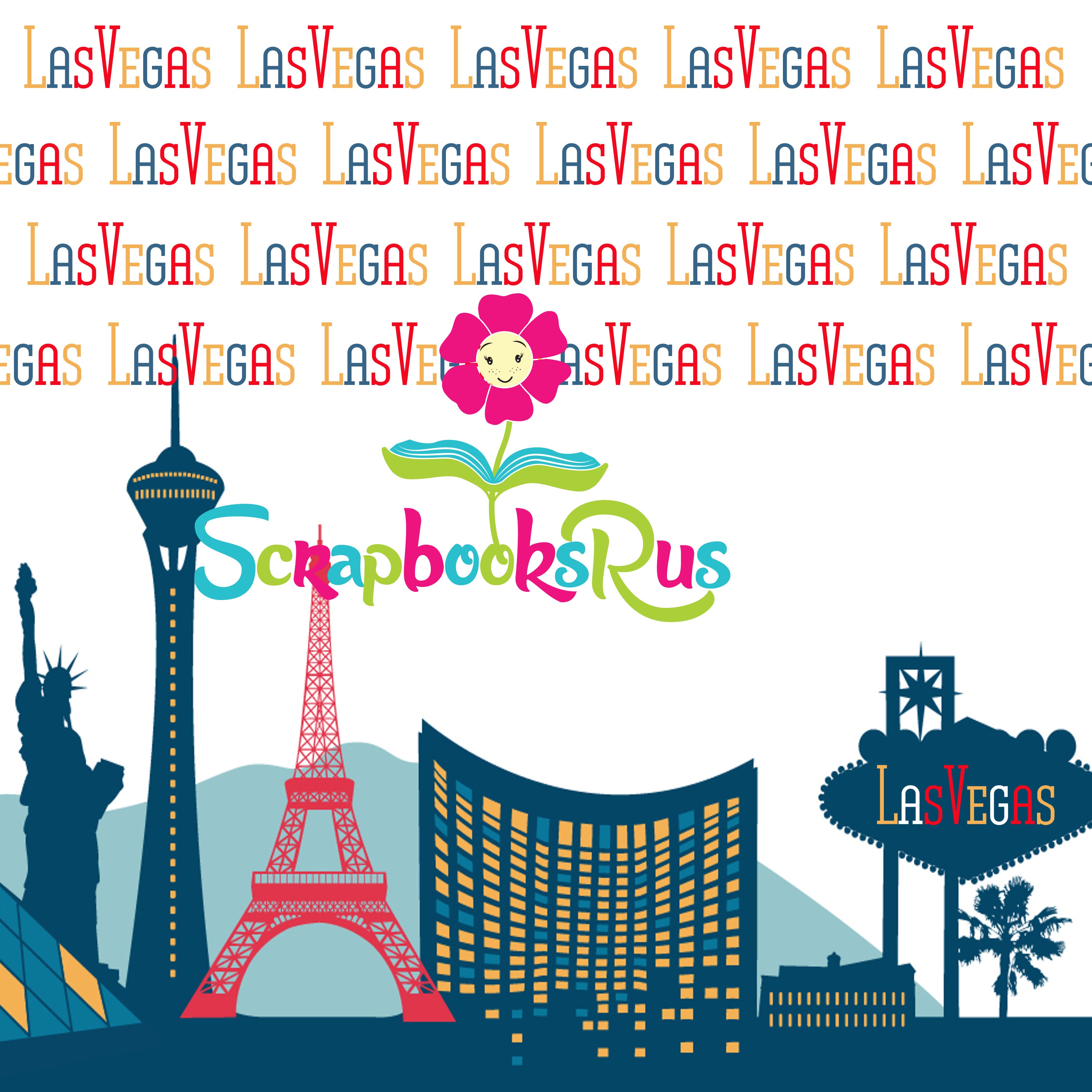 Scrapbooksrus LAS VEGAS BLUE SKYLINE 12"X12" Scrapbook Paper