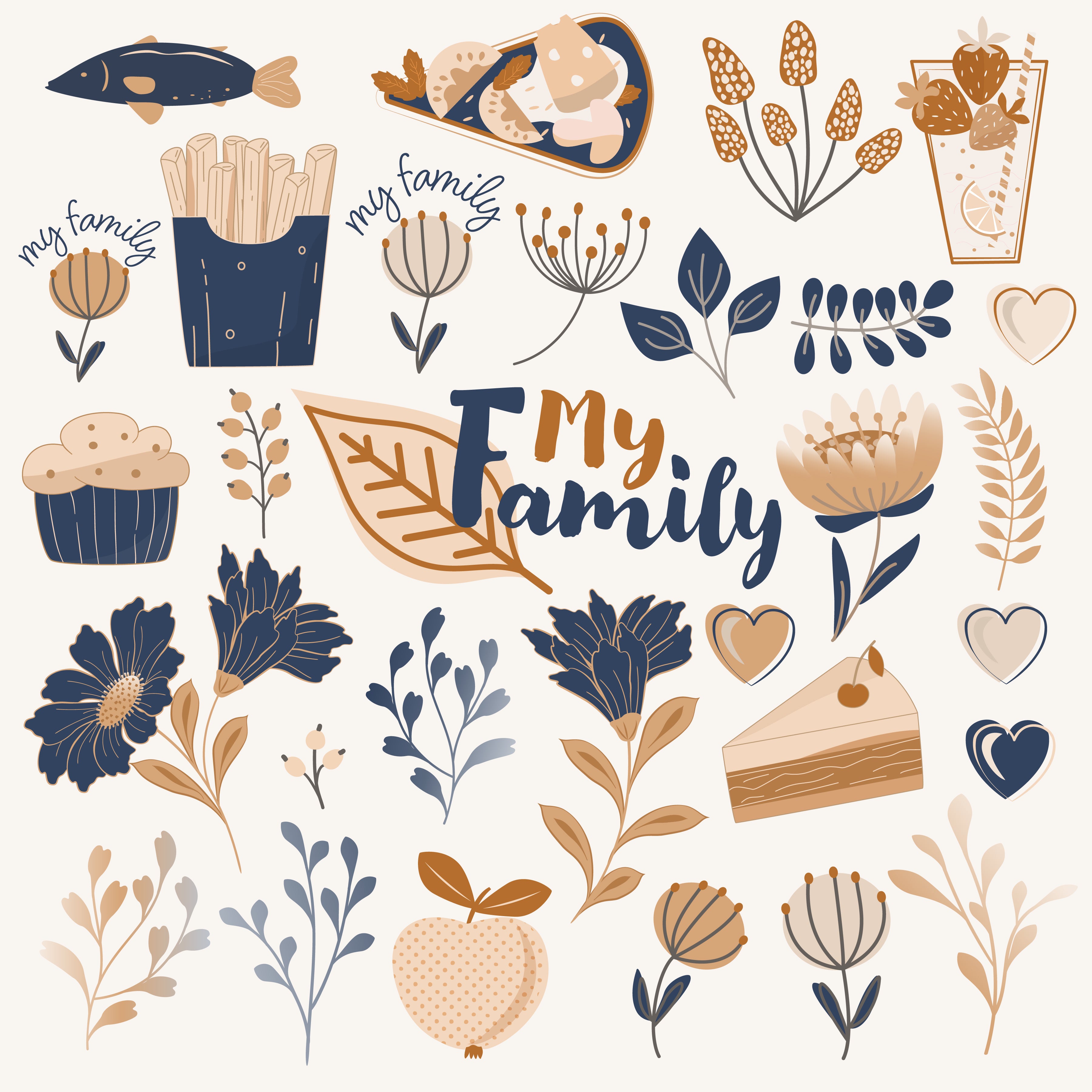 Scrapbooksrus BLUE LOVE FAMILY 12pc 12"X12" Scrapbook Paper Pack