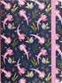 Notebook with axolotl and seaweed pattern on a dark blue background