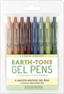 Pack of earth-tone gel pens with a clear plastic sleeve
