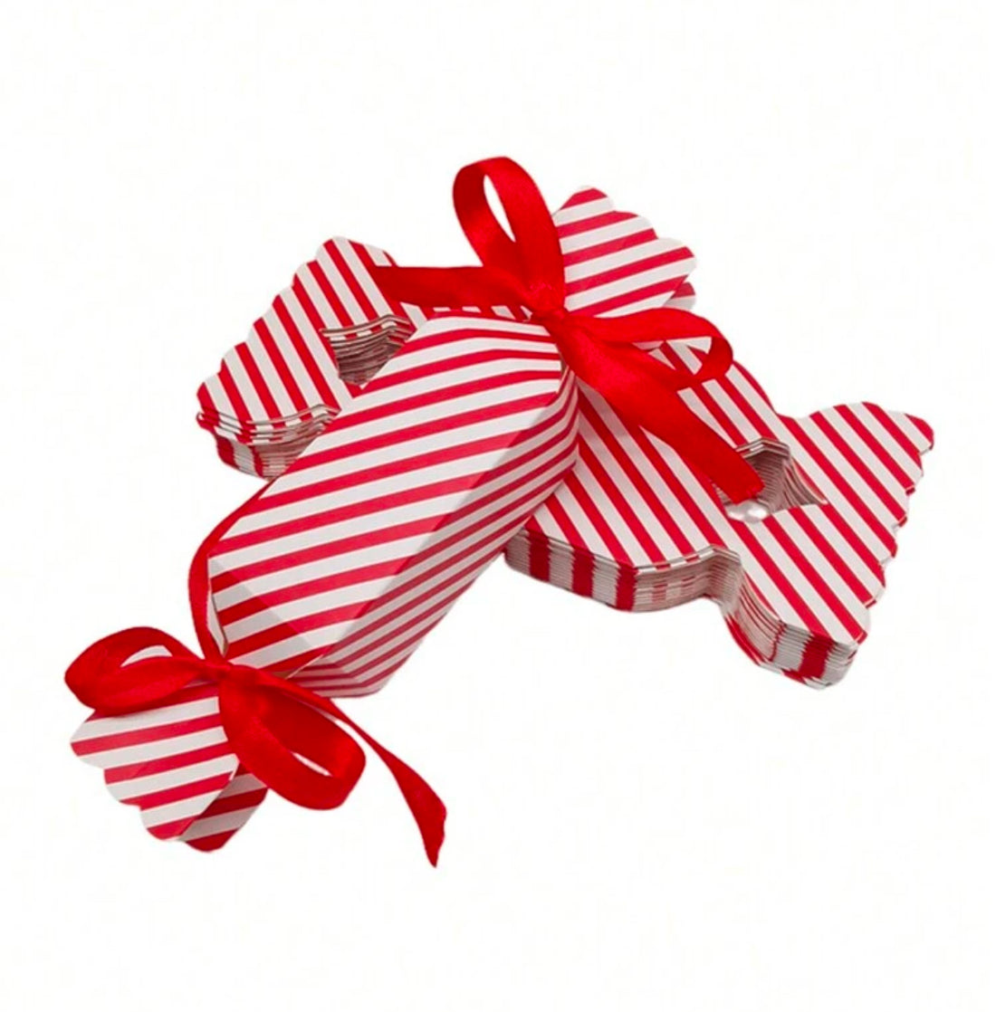 Scrapbooksrus CANDY BOX Christmas Red Stripe Favor
