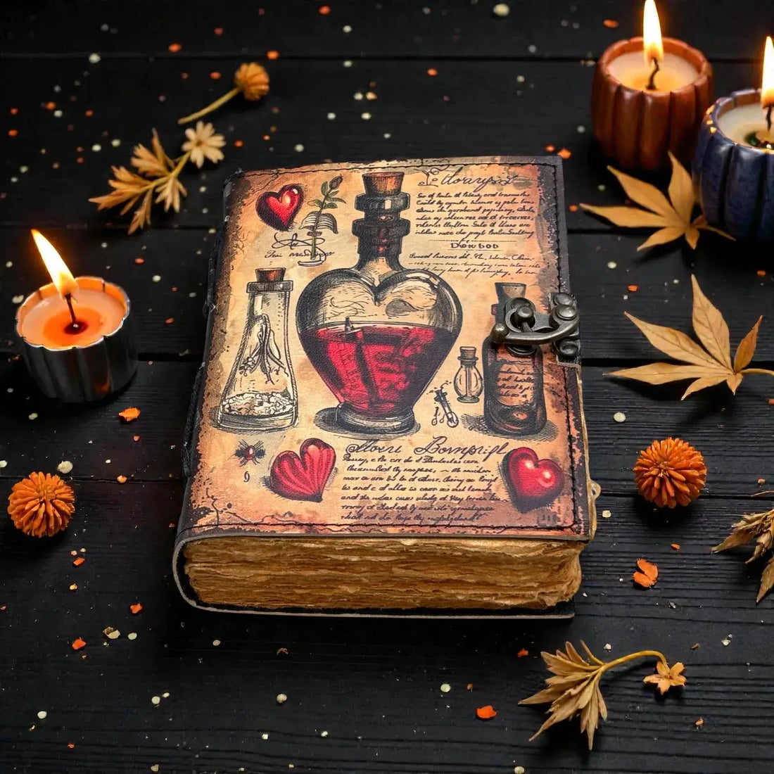 Soft Leather APOTHECARY Journal Deckle Edge Paper Blank A7