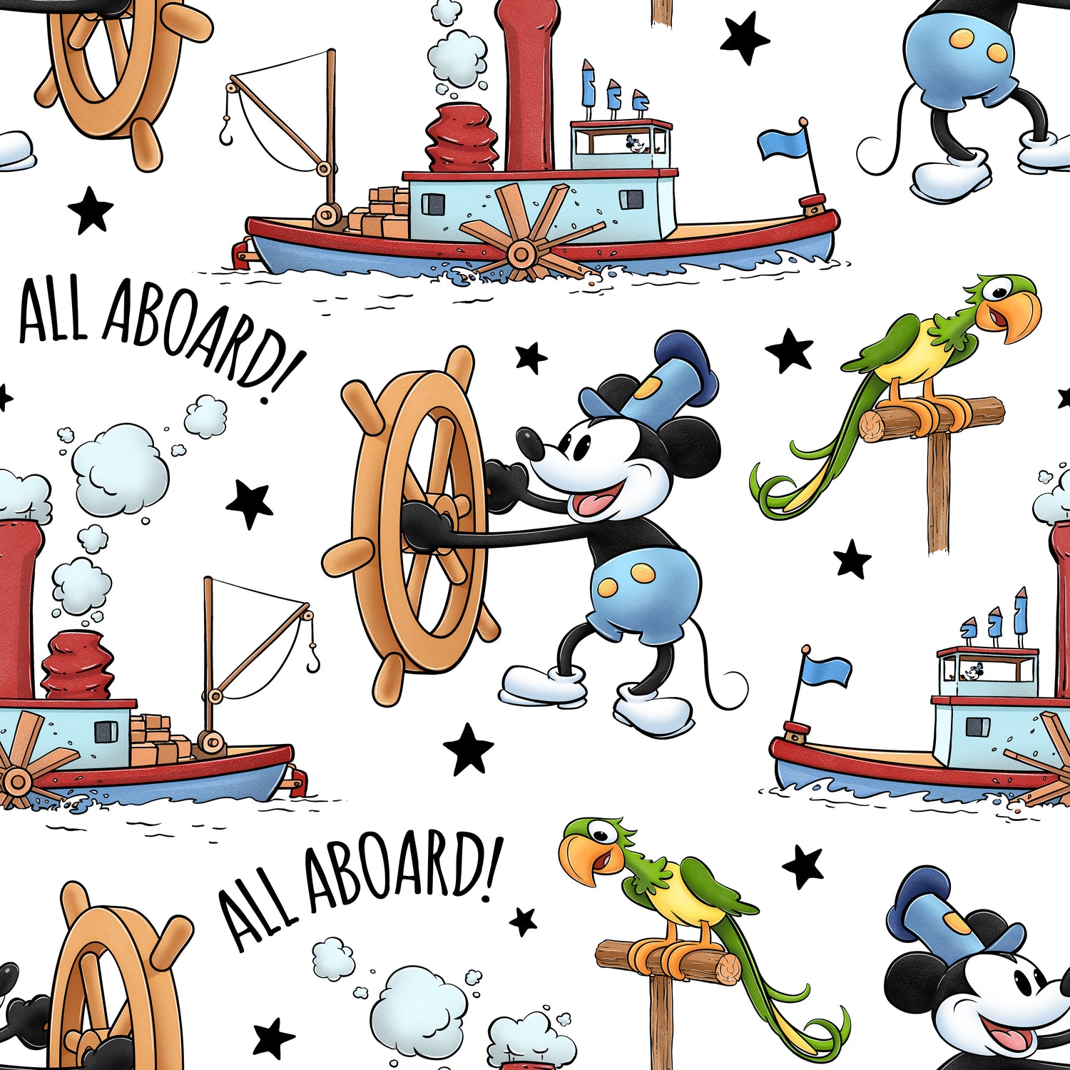 Scrapbooksrus STEAMBOAT WILLIE 12&quot;X12&quot; Scrapbook Paper
