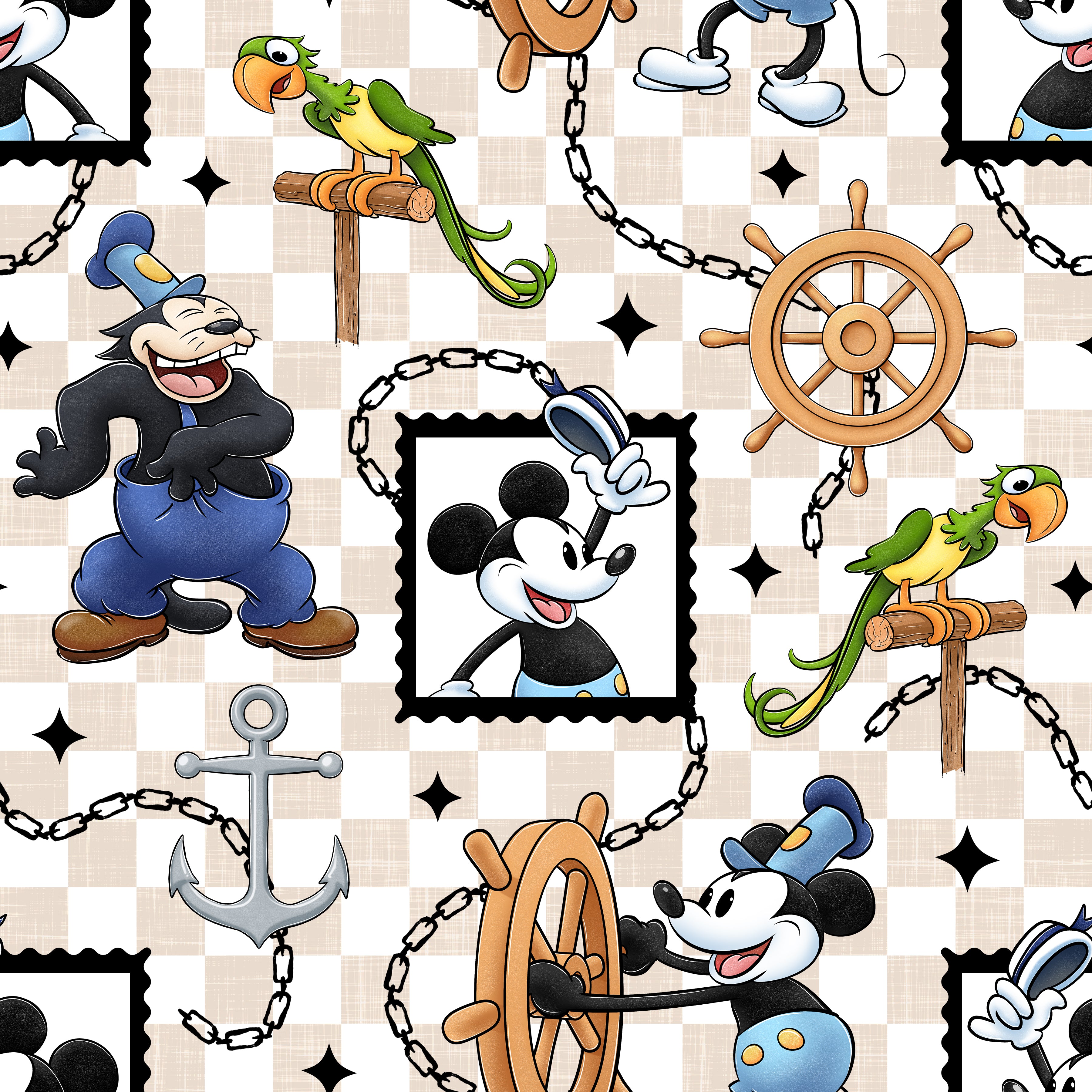 Scrapbooksrus STEAMBOAT WILLIE 12&quot;X12&quot; Scrapbook Paper